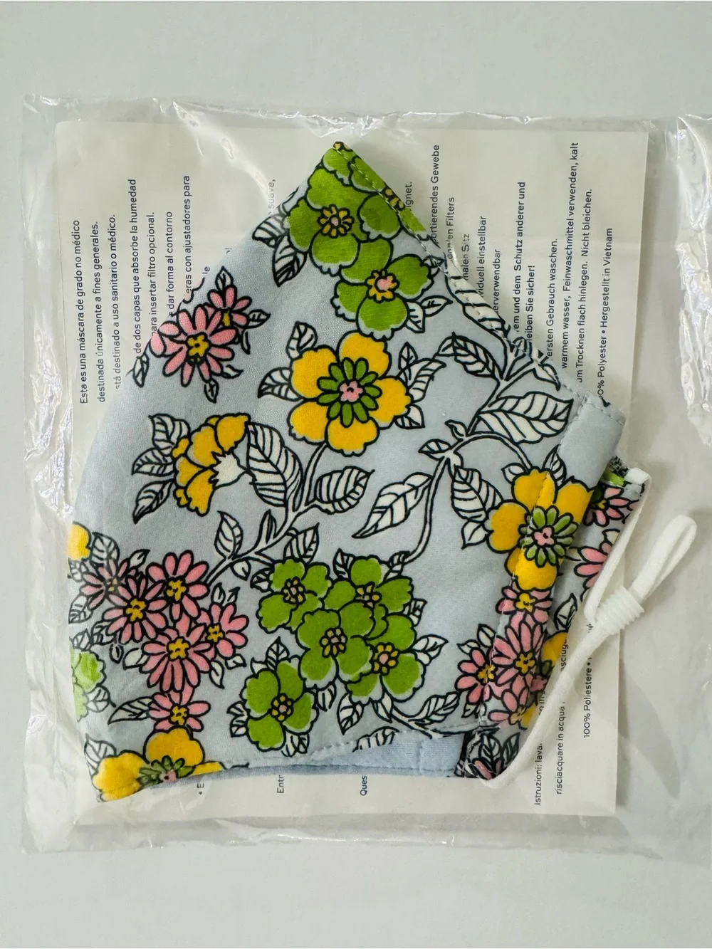 New Tory Burch Floral Face Mask with Adjustable Ear Loops
